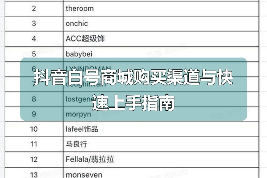 抖音白号商城购买渠道与快速上手指南